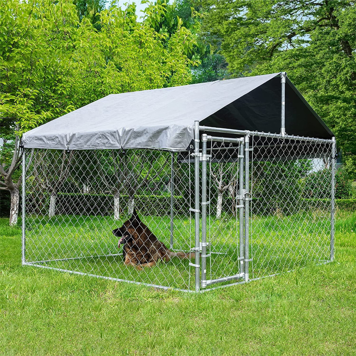 Wholesale Outdoor Large Iron Fence Chain Link Dog Kennel-details1