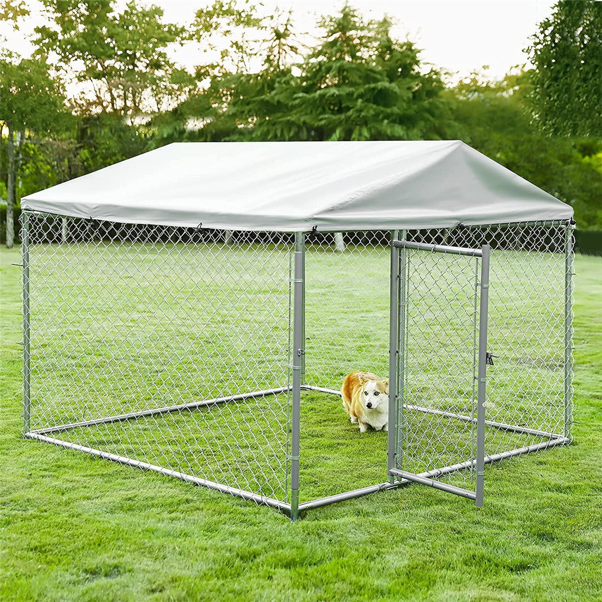 Wholesale Outdoor Large Iron Fence Chain Link Dog Kennel-details3